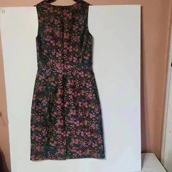 J CREW L2593 NWOT size 00 Stunning HTF  Botanic Jacquard Mayapple Sheath Dress - Picture 7 of 10